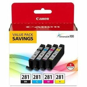 Canon CLI-281 Inkjet Ink Cartridge - Value Pack - Black, Cyan, Magenta, Yellow - 4 Pack