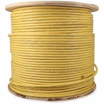 AddOn 1000ft Non-Terminated Yellow CAT 6A PVC Bulk Cable