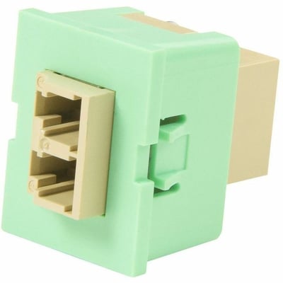Ortronics TracJack Module, LC Duplex, Multimode, Beige Adapter, Light Green Housing