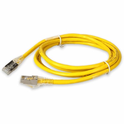AddOn 10m Yellow CAT 6A Shielded PVC Ethernet Cable Snagless Easy Clear Boot RJ-45 M/M