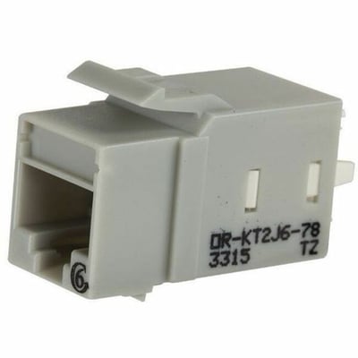 Ortronics Category 6 Keystone Jack, Lacing Cap Termination, Gray