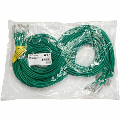 Ortronics EZ Patch Flat Pack Clarity CAT6A 7FT, 12 Pack, Green