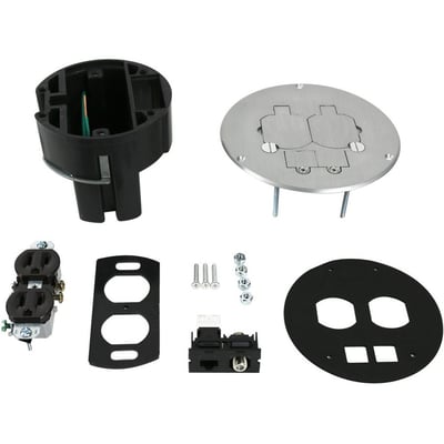 Wiremold 863DPCOMAL Series Dual Service Floor Box Kit