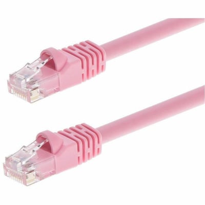 MONOPRICE CAT6 5FT PINK PATCH CABLE_ UTP_ 24AWG_ 550MHZ_ PURE BARE COPPER_ SNAGL