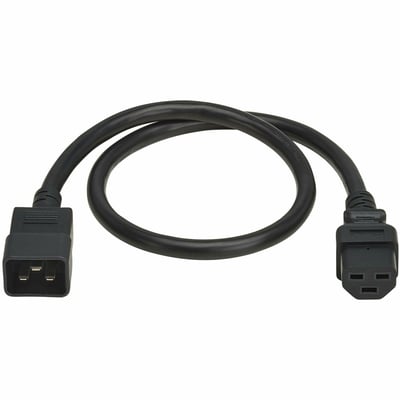 POWER CORD C20 C21 HEAVY-DUTY 20A 250V 12 AWG 2 FT. 0.6 M BLACK