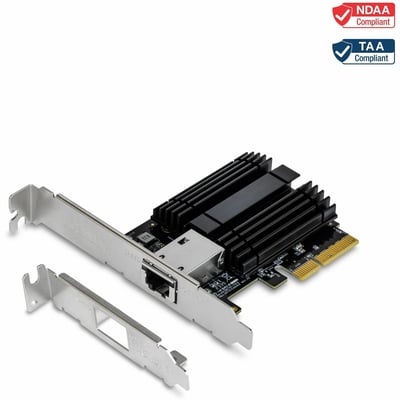 TRENDnet 10 Gigabit PCIe Network Adapter, Converts A PCIe Slot Into A 10G Ethernet Port, Supports 802.1Q Vlan, Includes Standard & Low-Profile Brackets, PCIe 2.0, PCIe 3.0, Silver, TEG-10GECTX
