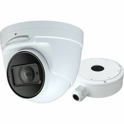 8MP H.265 NDAA IP TURRET CAMERA WITH ADVANCED ANALYTICS, JUNCTION BOX, WHITE