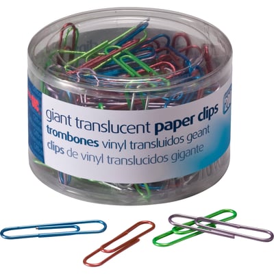 Officemate Giant Translucent Vinyl Paper Clips