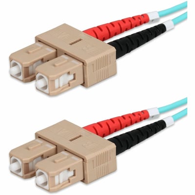 AddOn 2m SC to SC Aqua OM4 Duplex OFNR (Riser-Rated) TAA Fiber Patch Cable