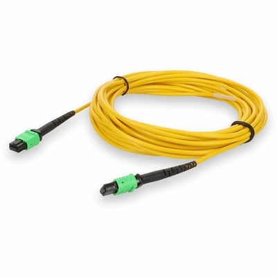 AddOn 45m MPO/APC to MPO/APC Yellow OS2 LSZH 12-Strand SMF Fiber Patch Cable