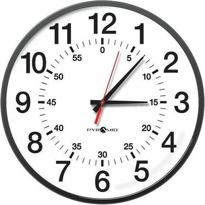 Pyramid Time Systems 17" PoE IP Network 12 Hour with seconds Analog Wall Clock