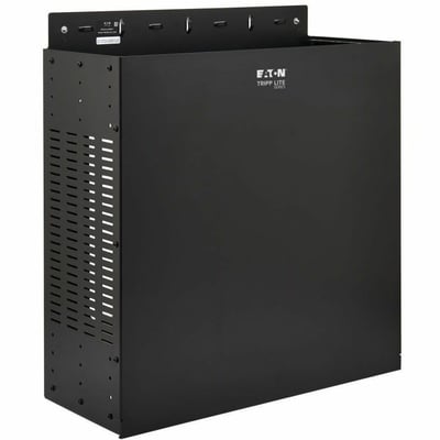 Tripp Lite by Eaton SmartRack 4U Low-Profile Vertical-Mount Vented Wall-Mount Mini Rack Enclosure, Black