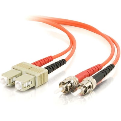 C2G 15m SC-ST 62.5/125 OM1 Duplex Multimode PVC Fiber Optic Cable (USA-Made) - Orange
