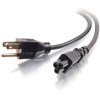 C2G 6ft Laptop Power Cord - 18 AWG - NEMA 5-15P to IEC320C5