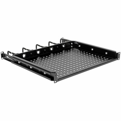 Tripp Lite by Eaton SmartRack Cantilevered Steel Rack Shelf - 1U Vented Integrated Cable Rings 14.2 in. Deep Holds up to 50 lbs (22.2 kgs)