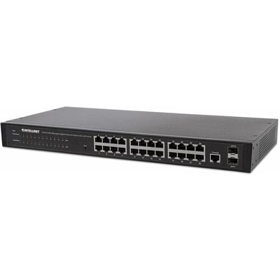 INTELLINET 24-PORT WEB-MANAGED GIGABIT ETHERNET SWITCH WITH 2 SFP PORTS
