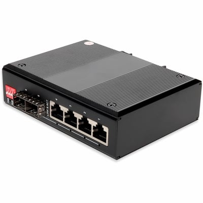 1GBS 4 RJ-45 TO 2 SFP PORT INDUSTRIAL MEDIA CONVERTER