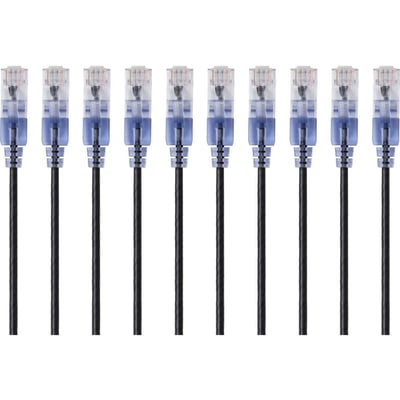 SLIM CAT6A PATCH CABLE_10PK_ 14FT BLACK