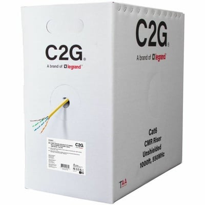 C2G BULK CAT6 UTP CMR TAA YLW C2G 1000FT CAT6 ETHERNET CABLE CMR