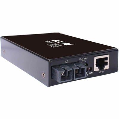 Tripp Lite by Eaton Hardened Copper to Fiber Media Converter 10/100 Mbps RJ45/SC Singlemode -10 to 60C 30 km (18.6 mi.)