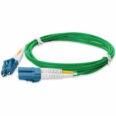 AddOn 1m LC to LC Green OS2 Duplex OFNP (Plenum-Rated) TAA SMF Fiber Patch Cable