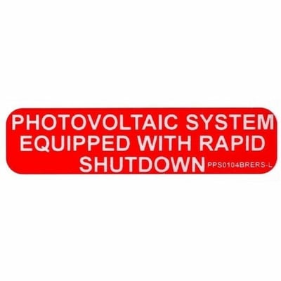 SOLAR LABEL 1X4 RAPID SHUTD