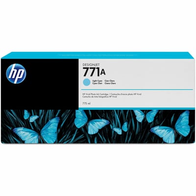 HP 771A (B6Y20A) Original Inkjet Ink Cartridge - Single Pack - Light Cyan - 1 Each