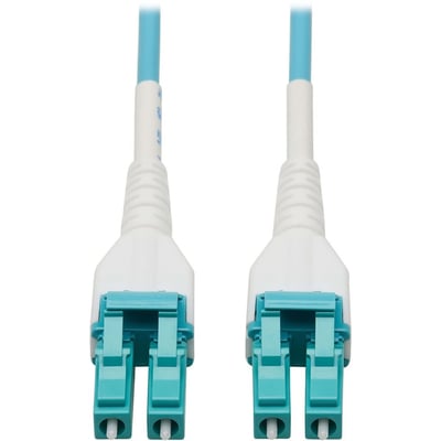 Eaton Tripp Lite Series 100G Duplex Multimode 50/125 OM4 Armored Fiber Optic Cable (LC/LC Duplex M/M), LSZH, Aqua, 100 m (328 ft.)