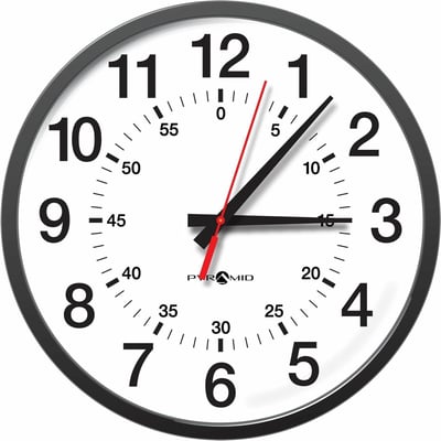Pyramid Time Systems 13" RF Wireless 12 Hour with Seconds Analog Wall Clock