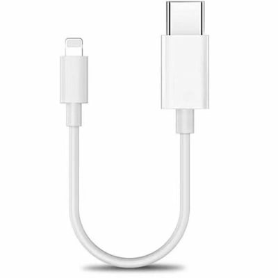 1FT USBC TO LIGHTNING MFI CABLE CHARGING AND DATA TRANSFER WHITE