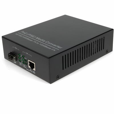 AddOn 10/100/1000Base-TX(RJ-45) to Open SFP Port POE Media Converter