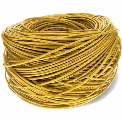 AddOn 1000ft Non-Terminated Yellow CAT 5E Plenum-Rated Bulk Cable