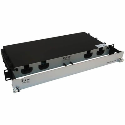 Eaton Tripp Lite Series Preloaded Fiber Panel, 1U - 2x (24F MTP/MPO-PC to 12x LC Duplex F/M) 24F Trunk Cables, OM4 Multimode, 20 m (65.6 ft.)