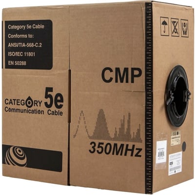 CAT5E UTP SOLID (CMP) 1000FT - BLACK
