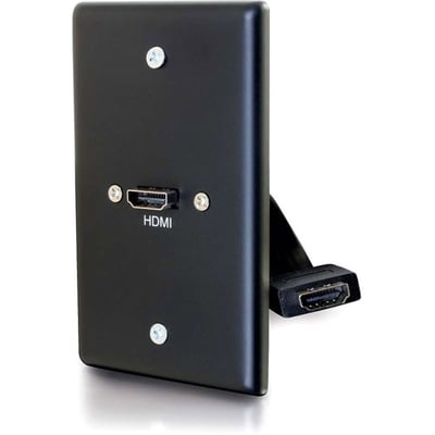 SINGLE GANG HDMI PIGTAIL BLACK WP