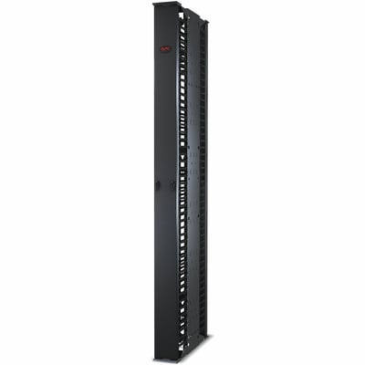 Performance,Vertical Cable Manager for 2 & 4 Post Racks, 84"H x 6"W, Double-Sided with Doors