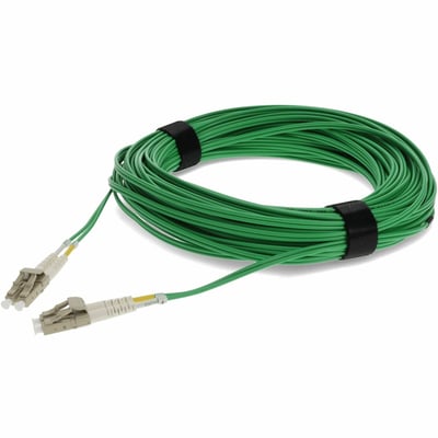 AddOn 20m LC to LC Green OM4 Duplex OFNP (Plenum-Rated) Fiber Patch Cable