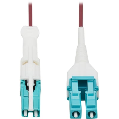 Eaton Tripp Lite Series 400G Duplex Multimode 50/125 OM4 Fiber Optic Cable (CS-PC/LC-PC), Round LSZH Jacket, Magenta, 1 m