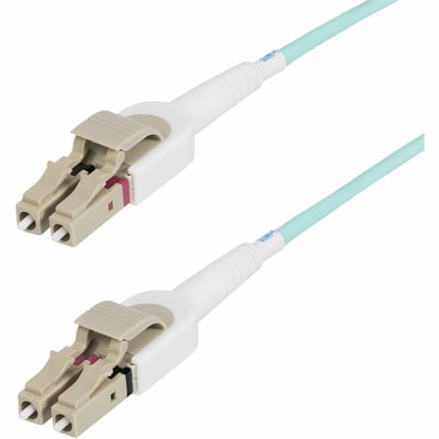 StarTech.com 5m (15ft) LC to LC (UPC) OM4 Switchable Fiber Optic Cable, 50/125m, 100G Networks, Toolless Polarity Switching, LSZH
