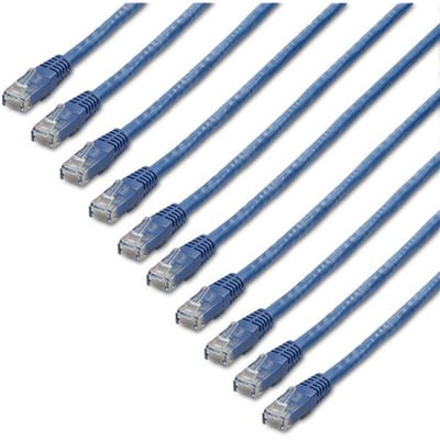StarTech.com 3 ft. CAT6 Ethernet cable - 10 Pack - ETL Verified - Blue CAT6 Patch Cord - Molded RJ45 Connectors - 24 AWG - UTP