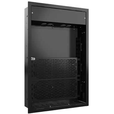 Chief Proximity Extra-Large In-Wall Storage Box - With 4-Receptacles and Lever Lock - Black
