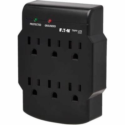 Tripp Lite by Eaton 6-Outlet Surge Protector Direct Plug-In 750 Joules Diagnostic LED Black