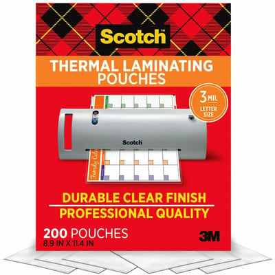 SCOTCH THERMAL POUCHES TP3854-200 8.9 IN X 11.4 IN (228