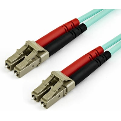 StarTech.com 15m (50ft) LC/UPC to LC/UPC OM4 Multimode Fiber Optic Cable, 50/125m LOMMF/VCSEL Zipcord Fiber, 100G, LSZH Fiber Patch Cord
