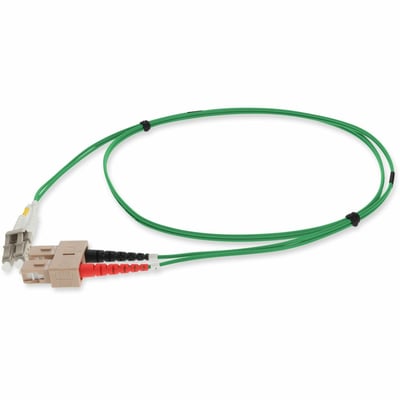 AddOn 3m SC to LC Green OM4 Duplex OFNP (Plenum-Rated) Fiber Patch Cable