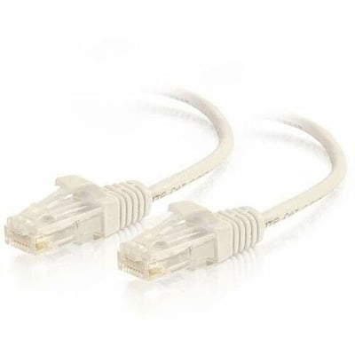 Quiktron Q-Series 28 AWG CAT6 Patch Cable, White , 9 FT