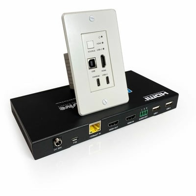 PRO AV/IT HDBASET 4K SINGLE GANG HDMI + USB-C USB 2.0 AUDIO WAL