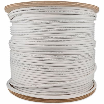 AddOn 500ft Non-Terminated White CAT 6A PVC Bulk Cable