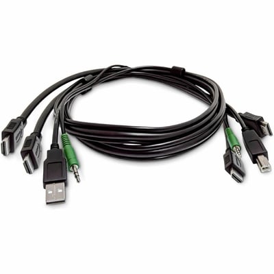10FT DUAL-HDMI KVM CABLE - USB 2.0 3.5MM AUDIO TAA