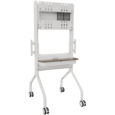 Chief Voyager Manual height Adjustable AV Mobile Cart - For 50-85 Inch Displays - Mobile TV Cart - White